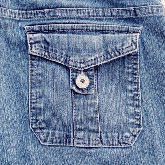GLORIA VANDERBELT ♡ Super Sweet Vintage Denim Soft Stretchy Short Blue Jeans 10 - Picture 5 of 7